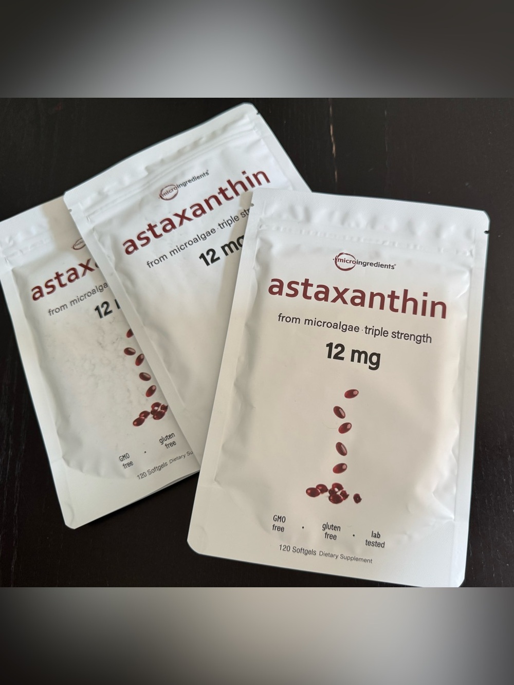 MicroIngredients Astaxanthin 12 mg Softgels - 3packs